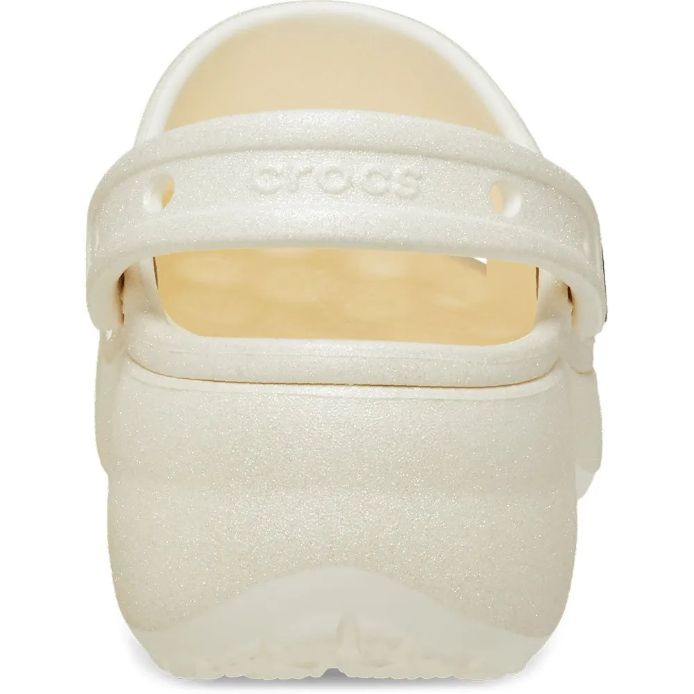 Купить Crocs 207241-0wv-w8 Деревянные башмаки Classic Platform Glitter Chalk 35x25x15 EU 38 7ft.ru в интернет магазине Семь Футов