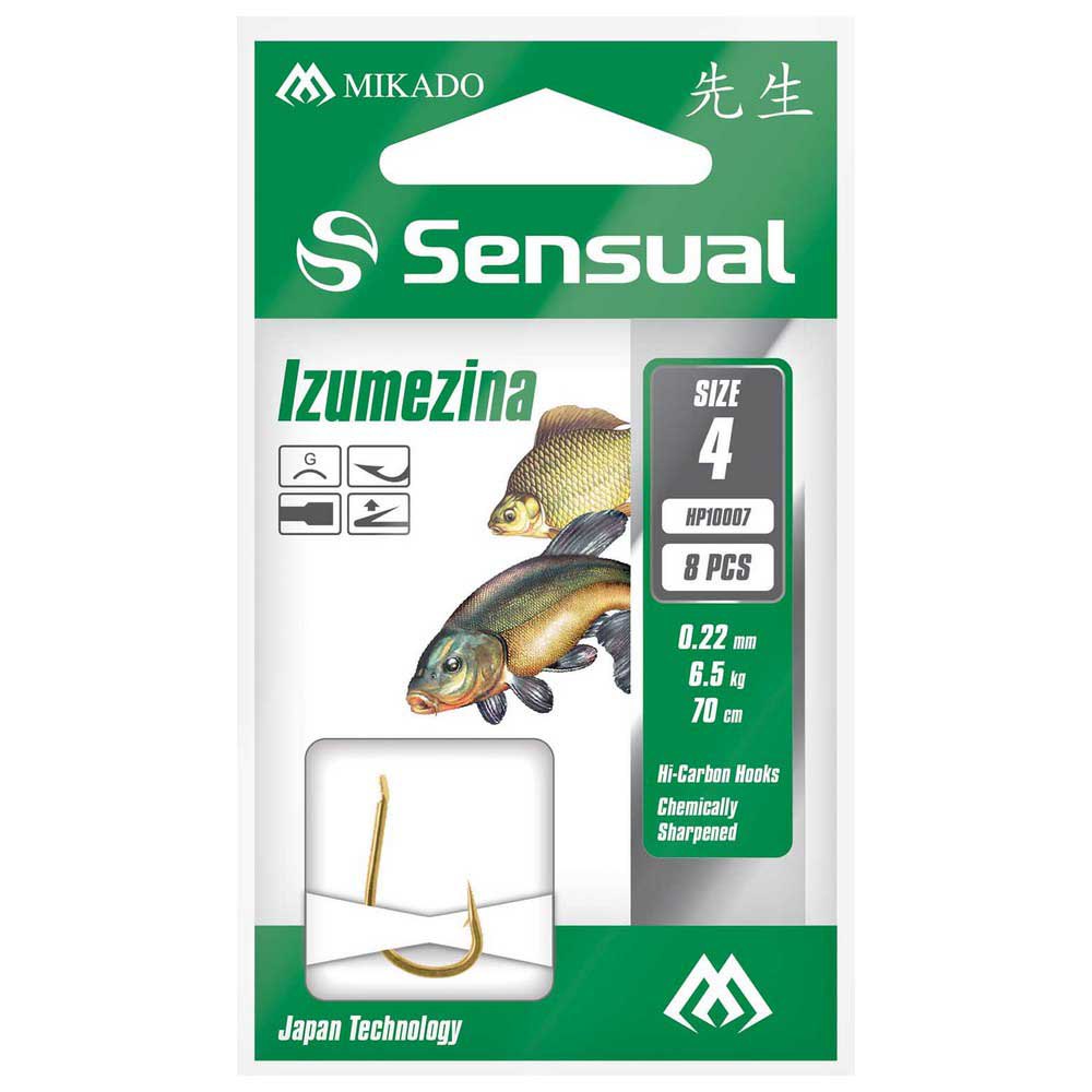 Купить Mikado HP10007-4G-022 Snelled Sensual Izumezina 0.220 mm Связанные Крючки Золотистый Gold 4 7ft.ru в интернет магазине Семь Футов