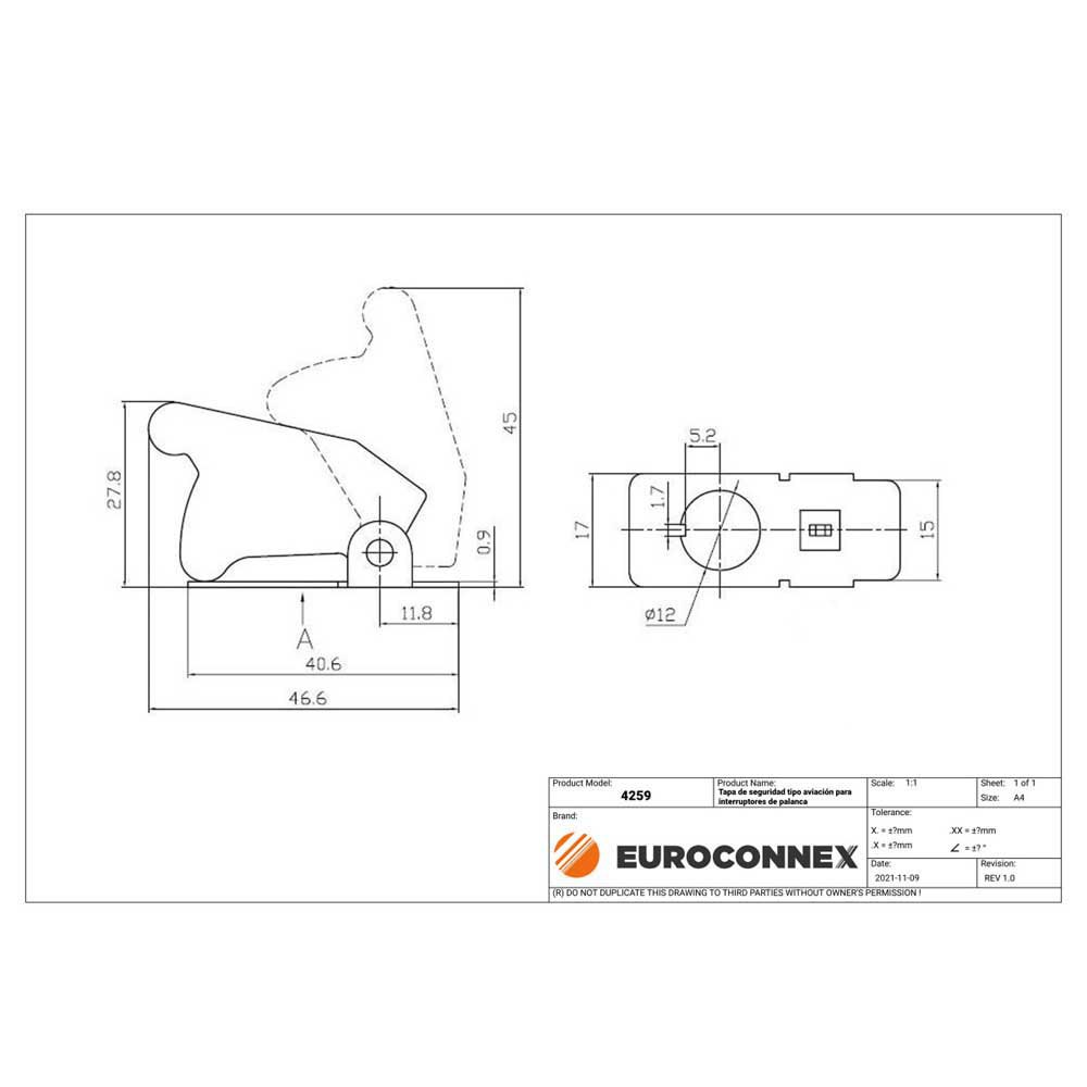 Купить Euroconnex 4259R Рычажный переключатель защитной крышки Золотистый Red 7ft.ru в интернет магазине Семь Футов