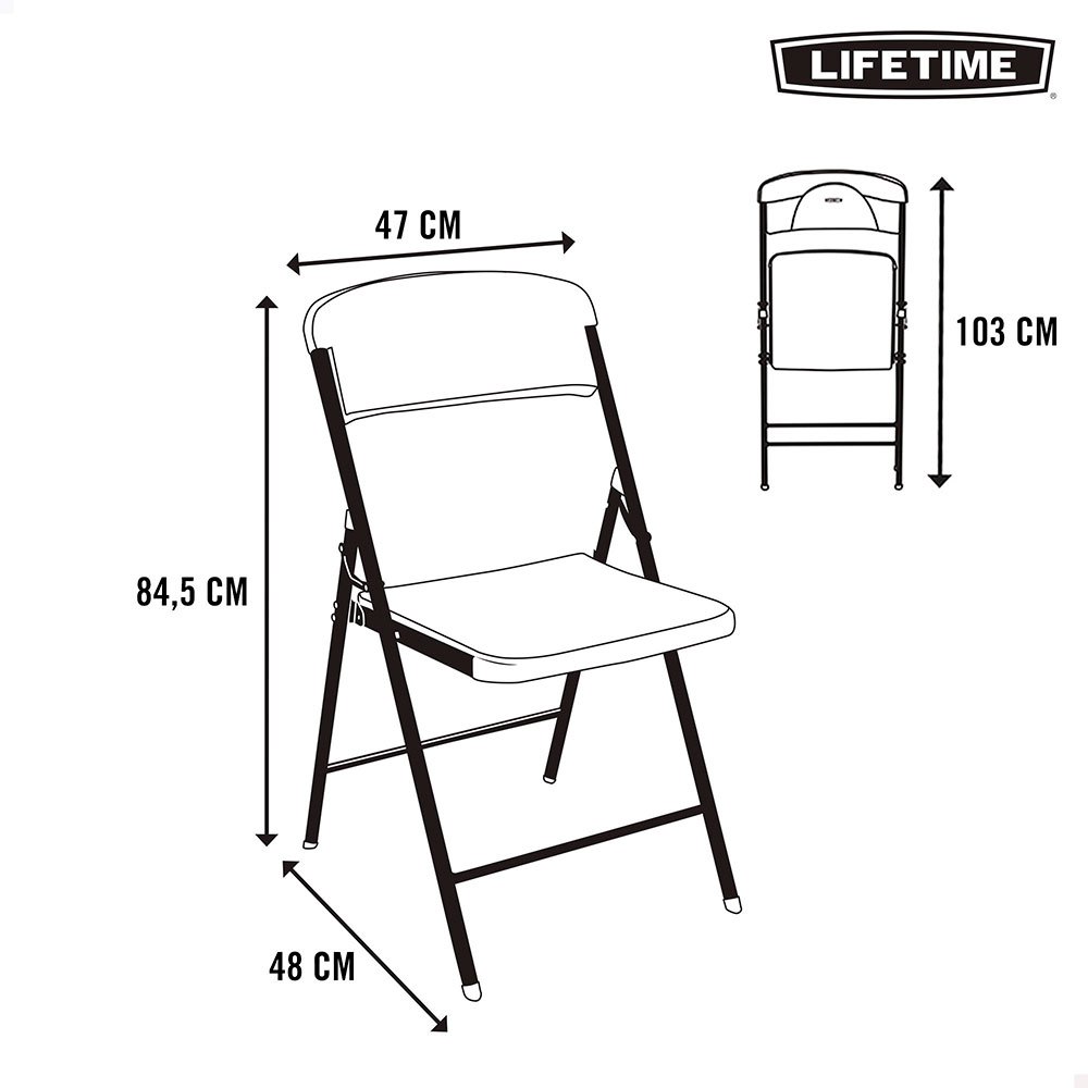 Купить Lifetime 92112 Сверхпрочный складной стул 47x48x84.5 cm UV100 Белая White 7ft.ru в интернет магазине Семь Футов