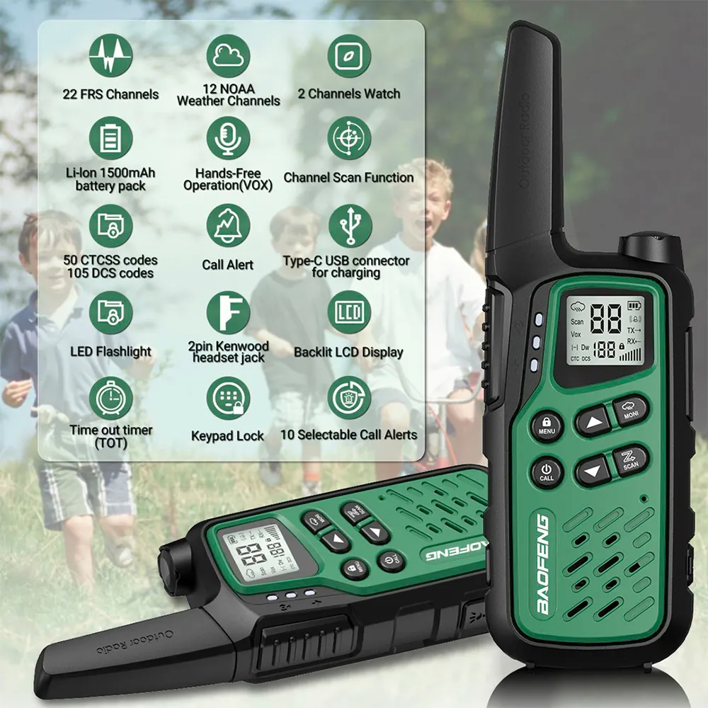 Купить Baofeng radbafkro0010 рация Bf-T25E 2 Единицы Green 25x12x8 7ft.ru в интернет магазине Семь Футов
