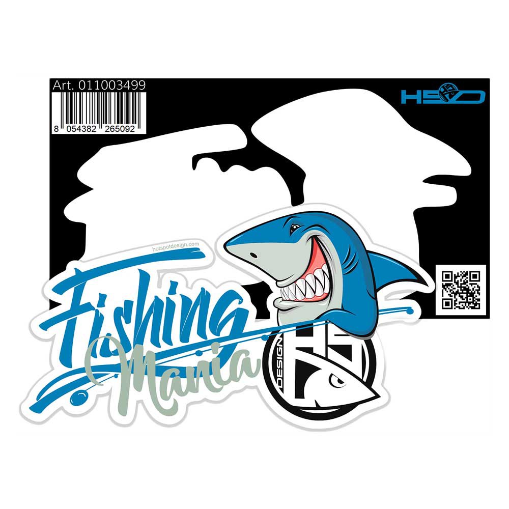 Купить Hotspot design 011003499 Fishing Mania Наклейки  White / Light Blue / Grey / Black 16.5 x 9 cm 7ft.ru в интернет магазине Семь Футов