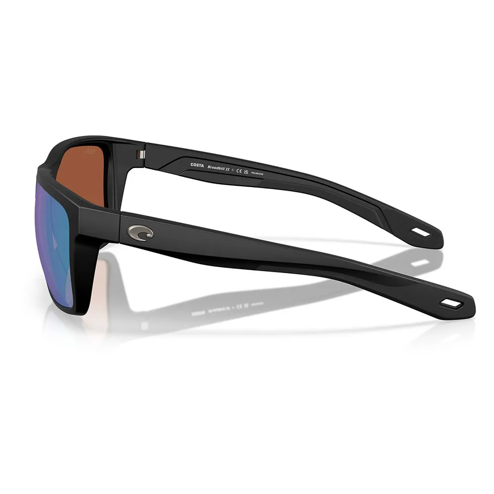 Купить Costa 06S9120-91200258 поляризованные солнцезащитные очки Broadbill ii Matte Black 04 Green Mirror 580G/CAT3 7ft.ru в интернет магазине Семь Футов