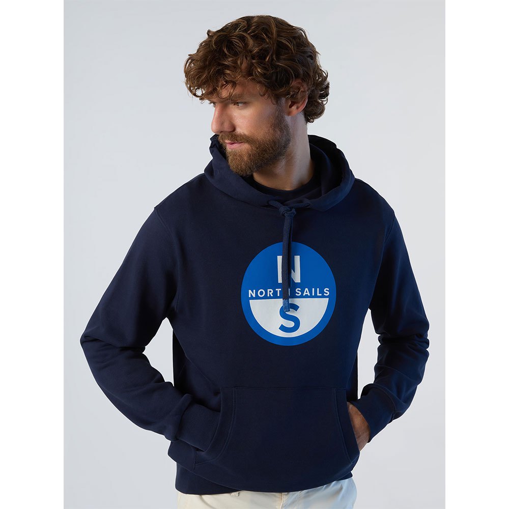 Купить North sails 691223-0802-XXL Толстовка с капюшоном Basic Logo Голубой Navy Blue 2XL 7ft.ru в интернет магазине Семь Футов