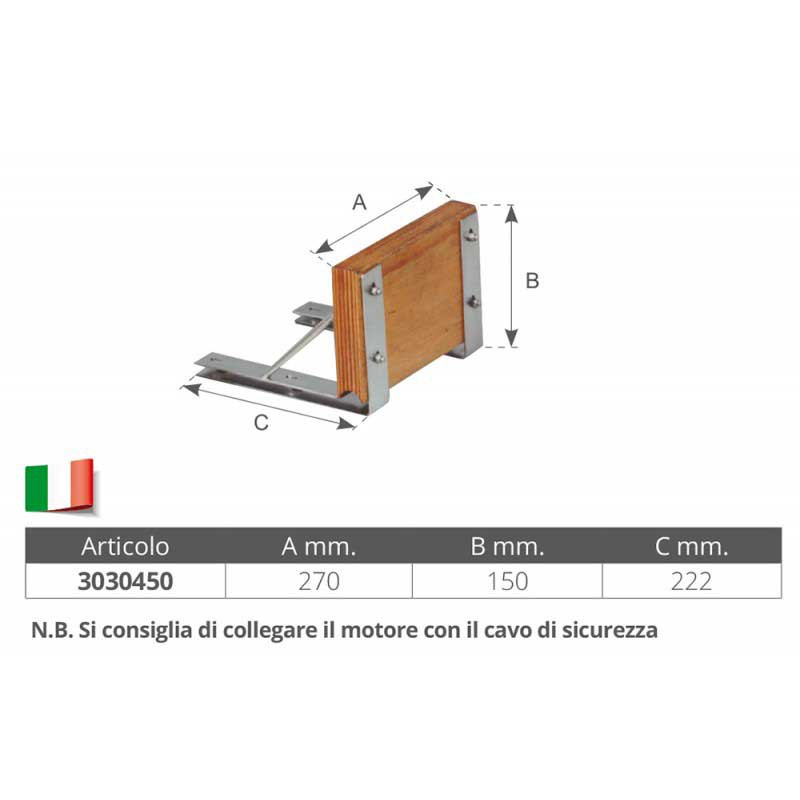 Купить Forniture nautiche italiane 3030450 Поддержка стационарных подвесных моторов  Brown / Silver 270 x 150 x 222 mm  7ft.ru в интернет магазине Семь Футов