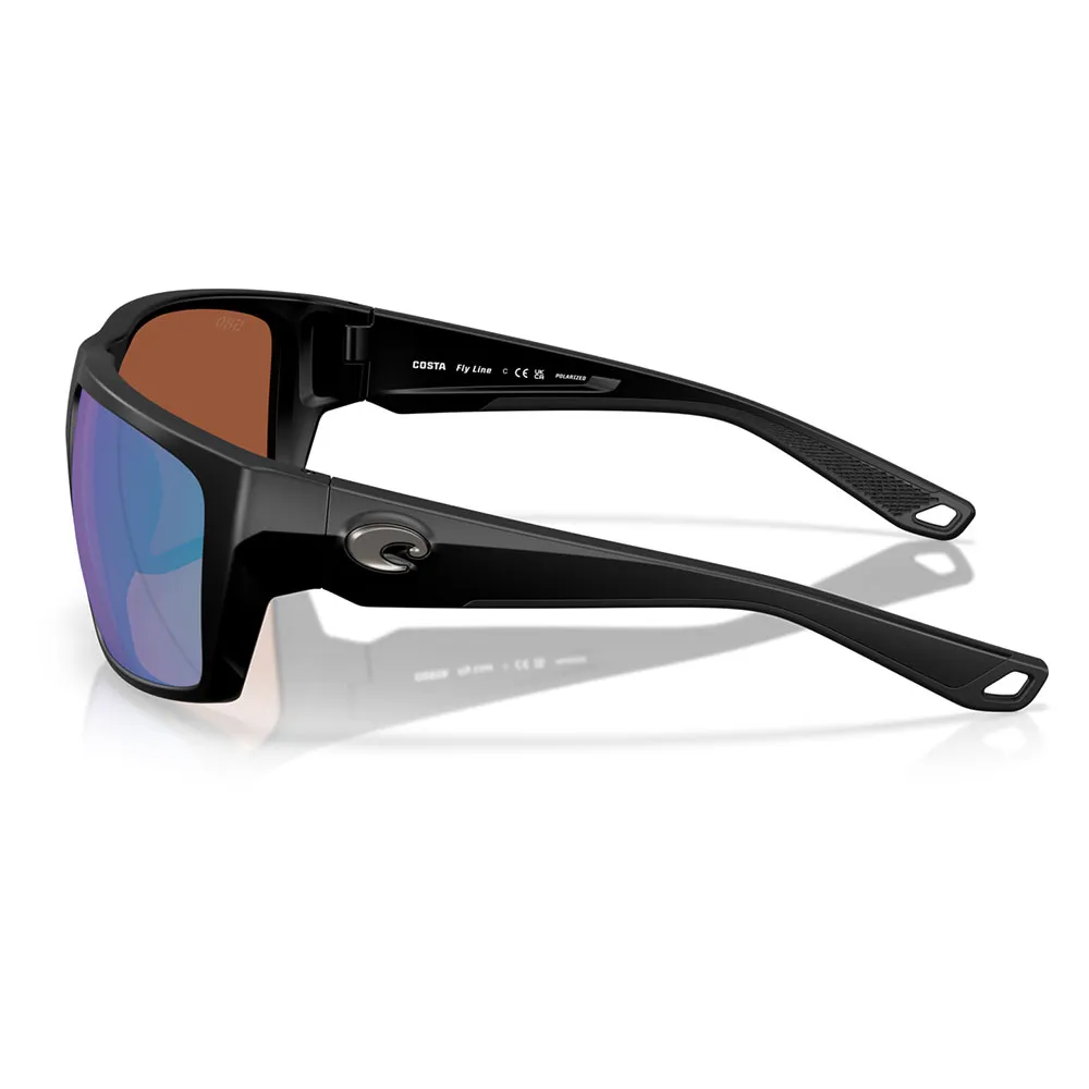 Купить Costa 06S9129-91290364 поляризованные солнцезащитные очки Fly line Matte Black / Black Matte Green Mirror 580G/CAT3 7ft.ru в интернет магазине Семь Футов