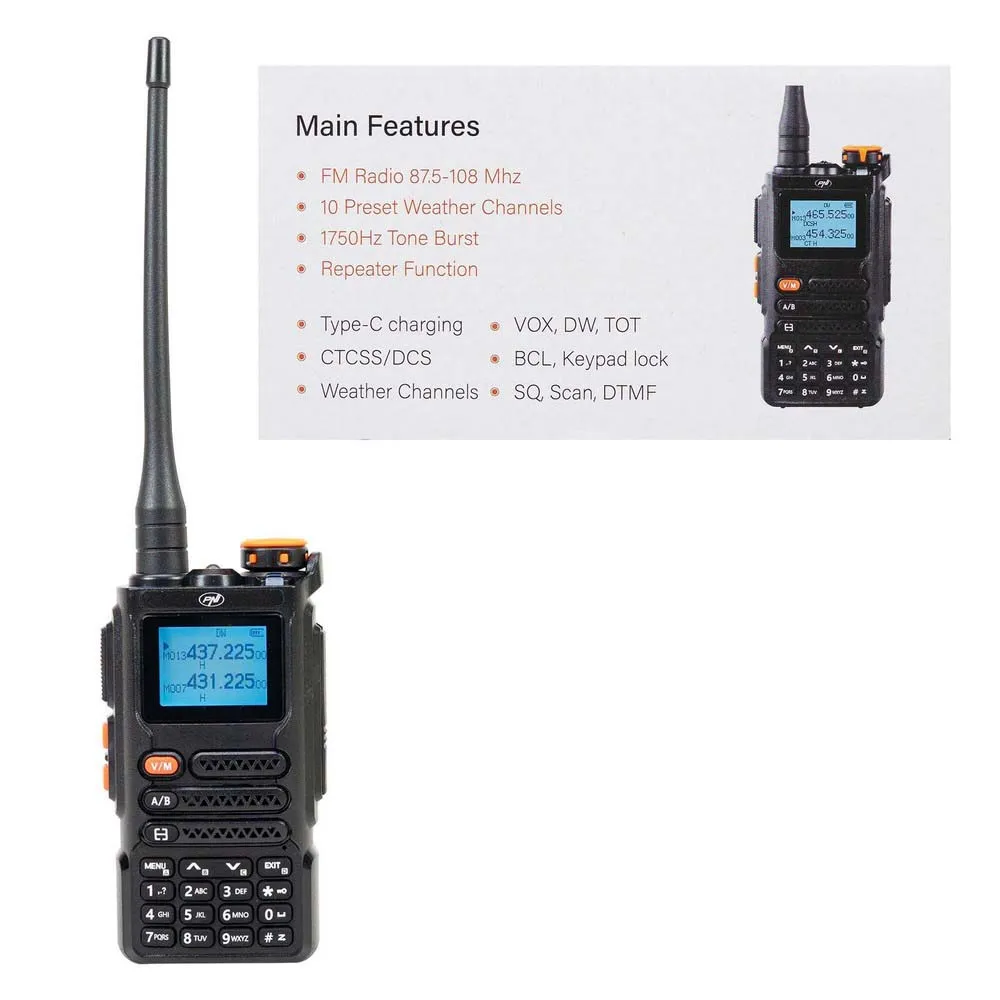 Купить PNI pni-p16uv портативная радиостанция P16UV VHF/UHF Black 16x24x8 7ft.ru в интернет магазине Семь Футов