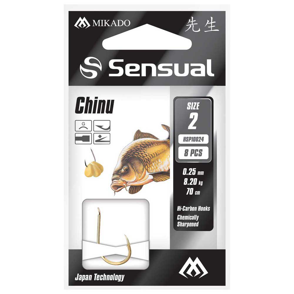 Купить Mikado HP10024-2G-025 Snelled Sensual Chinu 0.250 mm Связанные Крючки Золотистый Gold 2 7ft.ru в интернет магазине Семь Футов