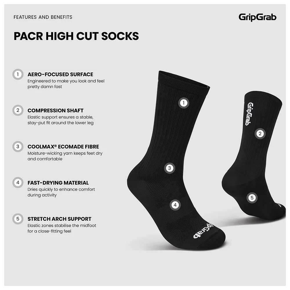 Купить GripGrab 3031-01-m Длинные носки PACR High Cut Black 12x10x8 EU 41-44 7ft.ru в интернет магазине Семь Футов