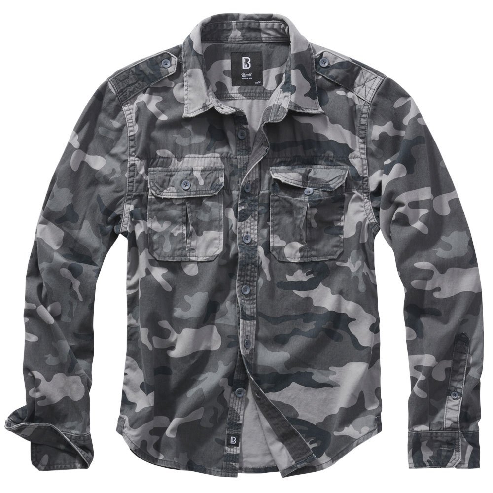 Купить Brandit 9373-222-4XL Рубашка с длинным рукавом Vintage Серый Grey Camo 4XL 7ft.ru в интернет магазине Семь Футов