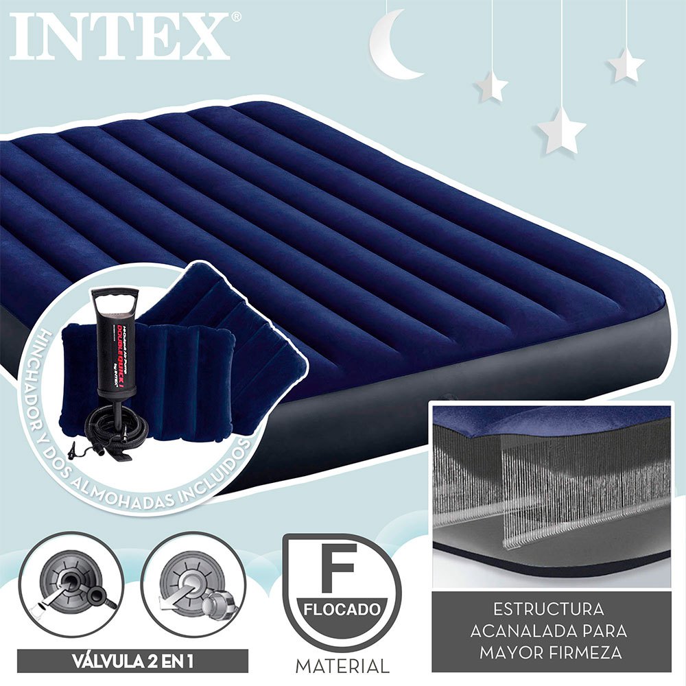 Купить Intex 64765 Dura-Beam Standard Classic Downy Матрас Голубой Blue 7ft.ru в интернет магазине Семь Футов