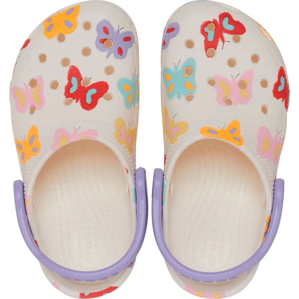 Купить Crocs 211263-0wv-c9 Деревянные башмаки Classic Butterfly Graphic Toddler Chalk 35x25x15 EU 25 7ft.ru в интернет магазине Семь Футов
