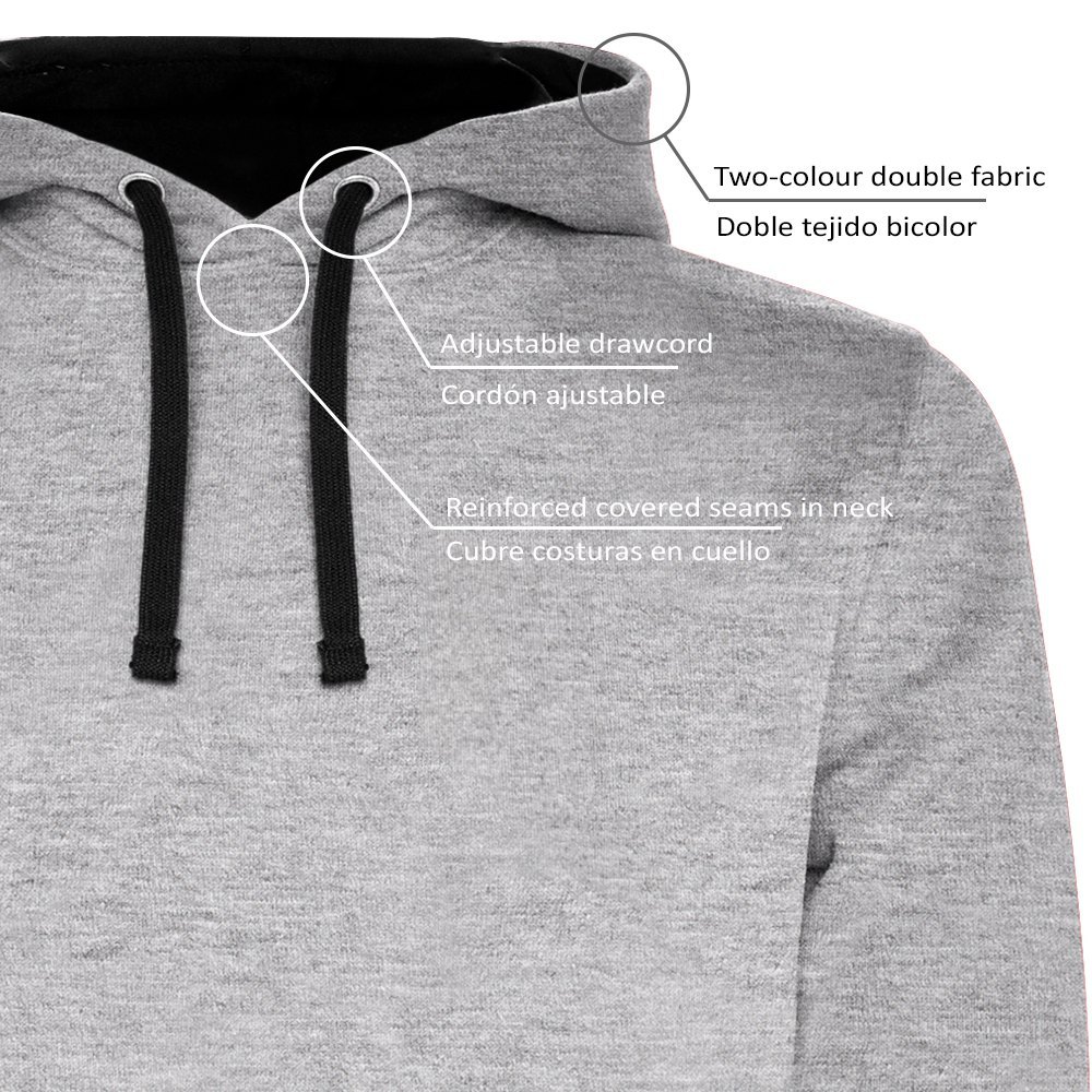 Купить Kruskis SU1067015802S198 Толстовка с капюшоном Sailor Fingerprint Two-Colour Серый Heather Grey / Black S 7ft.ru в интернет магазине Семь Футов