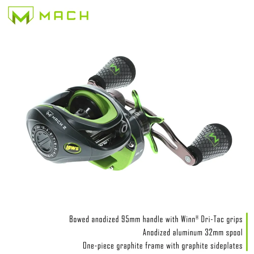 Купить Lews mh2shlg3 Катушка для бейткастинга Mach 2 Black / Green 20x15x15 Ratio: 5.5:1 7ft.ru в интернет магазине Семь Футов