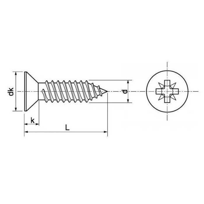 Купить Euromarine 700452-UNIT A4 DIN 7982 3.9x19 mm Винт с крестообразным шлицем Золотистый Silver 7ft.ru в интернет магазине Семь Футов