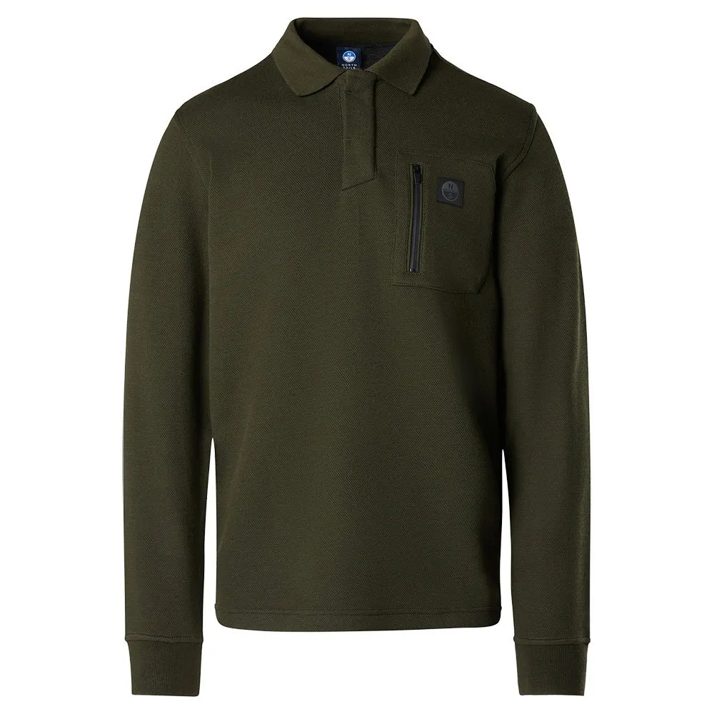 Купить North sails 692334-0440-XL Поло с длинным рукавомным рукавом Logo Зеленый Forest Green XL 7ft.ru в интернет магазине Семь Футов