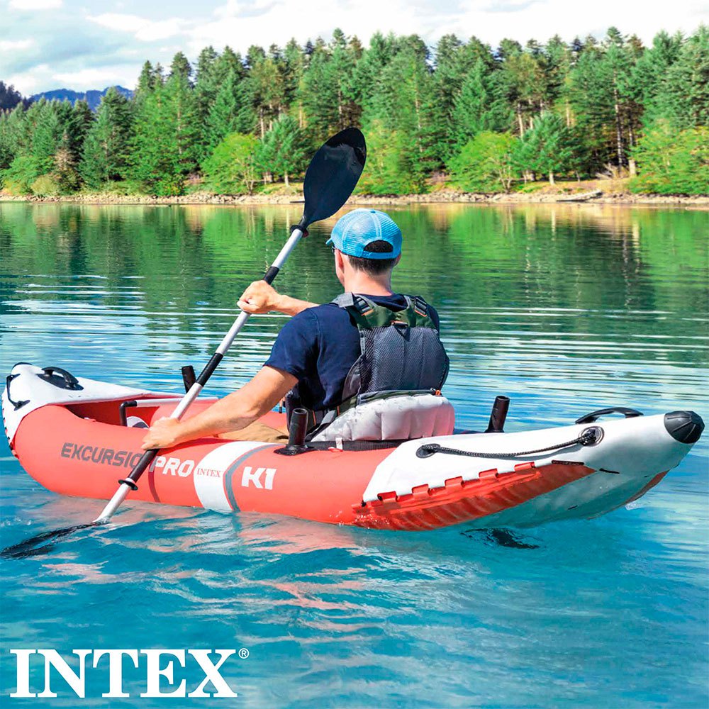 Купить Intex 68303 Excursion Pro K1 Надувной Каяк  Orange / Grey 305 x 91 cm 7ft.ru в интернет магазине Семь Футов