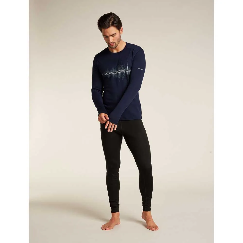 Купить Icebreaker 0A5761401L Базовый слой с длинным рукавом Merino 200 Oasis Snow Wave Голубой Midnight Navy L 7ft.ru в интернет магазине Семь Футов