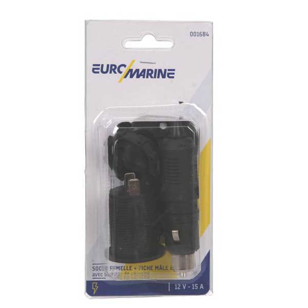 Купить Euromarine 001684 12V Женская розетка Мужская вилка Серебристый Black 7ft.ru в интернет магазине Семь Футов