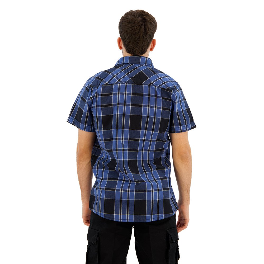 Купить Brandit 4012-87-L Рубашка с коротким рукавом Roadstar Голубой Indigo Checked L 7ft.ru в интернет магазине Семь Футов