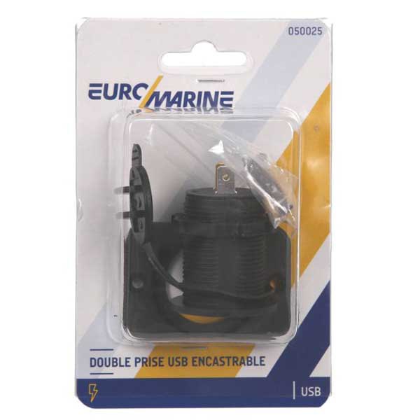 Купить Euromarine 050025 3.1A USB-разъем скрытого монтажа Серебристый Black 7ft.ru в интернет магазине Семь Футов