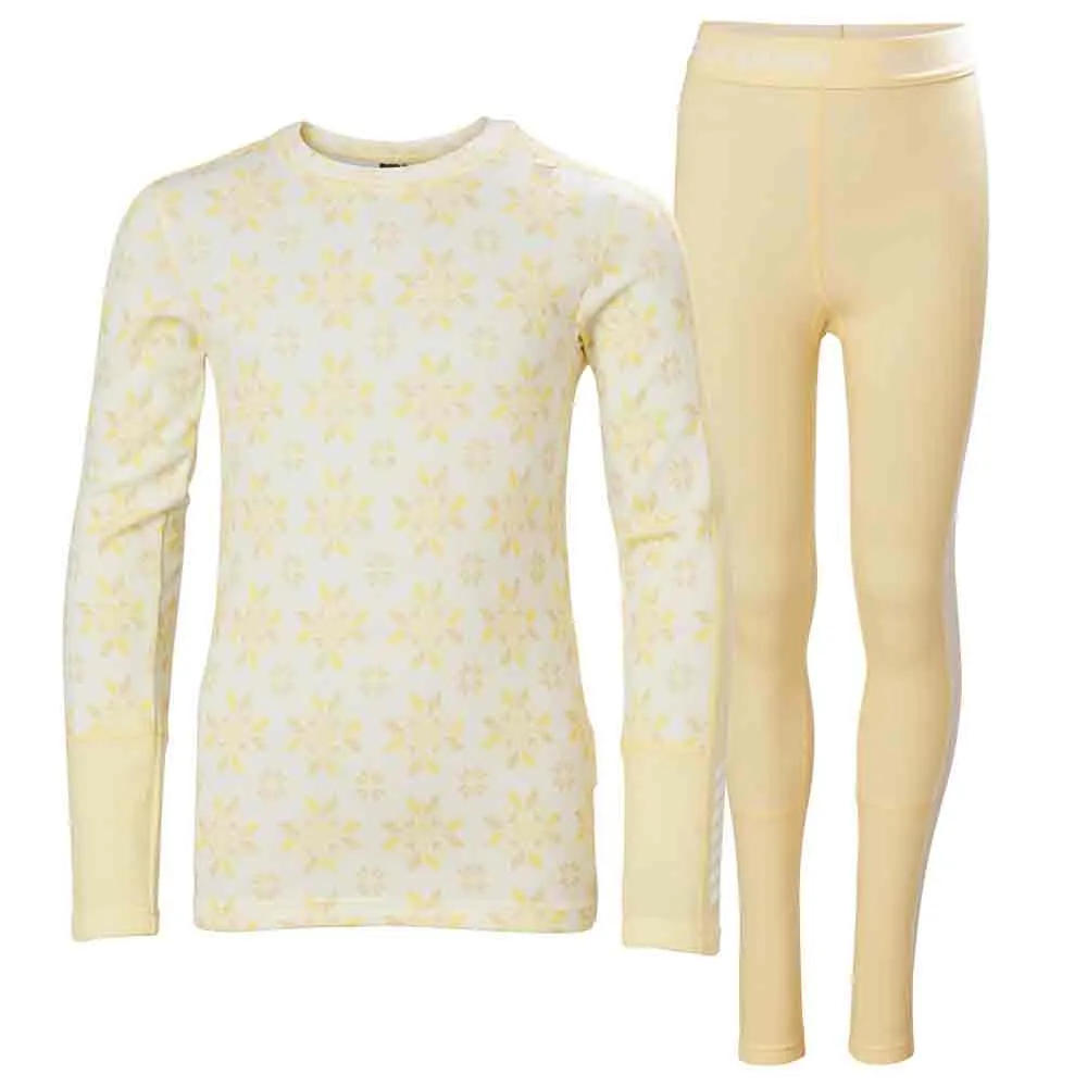 Купить Helly hansen 48179_367-152 Набор базовых слоев Graphic Lifa Merino Youth Yellow Cream 60x40x40 11-12 Years 7ft.ru в интернет магазине Семь Футов