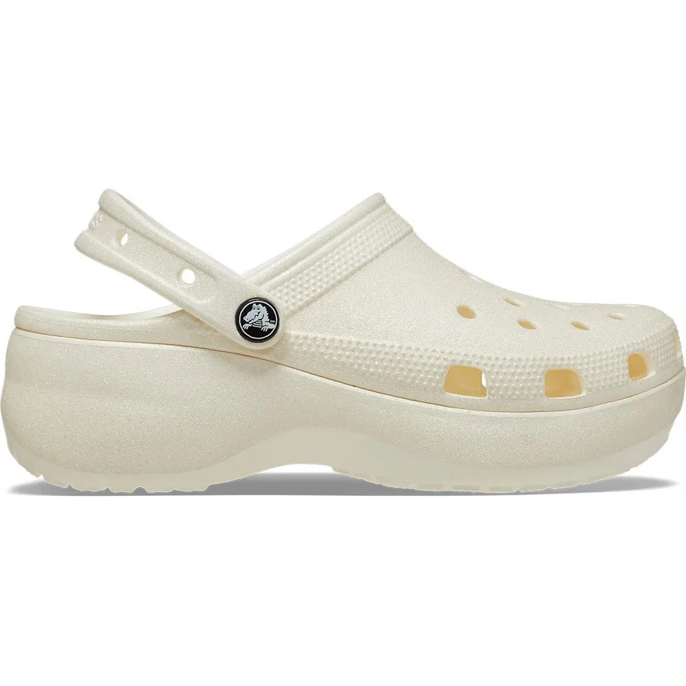 Купить Crocs 207241-0wv-w8 Деревянные башмаки Classic Platform Glitter Chalk 35x25x15 EU 38 7ft.ru в интернет магазине Семь Футов