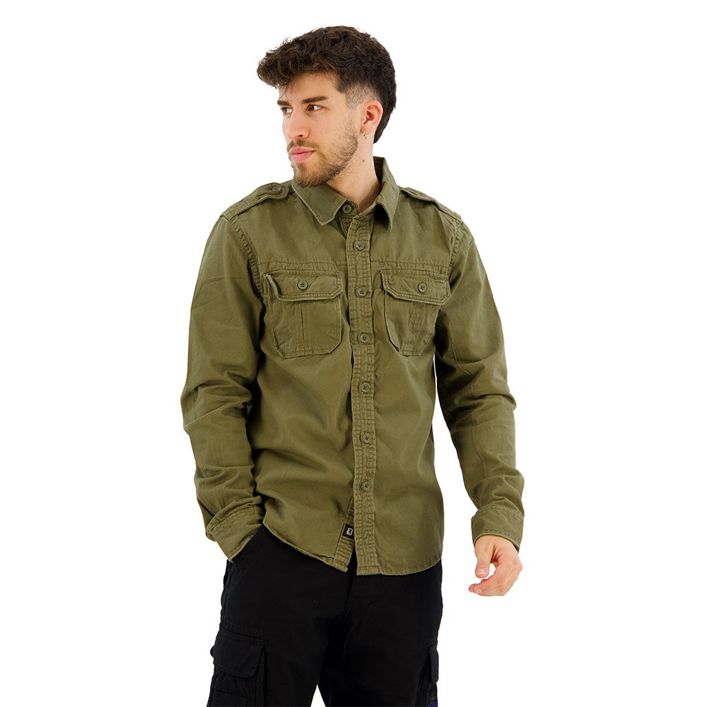Купить Brandit 9373-1-M Рубашка с длинным рукавом Vintage Зеленый Olive M 7ft.ru в интернет магазине Семь Футов