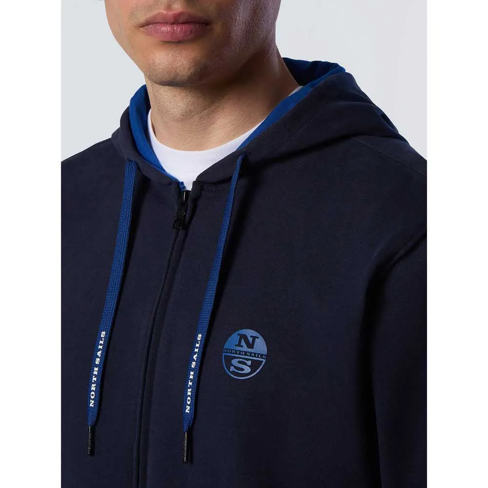 Купить North sails 691067-0802-4XL Толстовка на молнии Logo Голубой Navy Blue 4XL 7ft.ru в интернет магазине Семь Футов