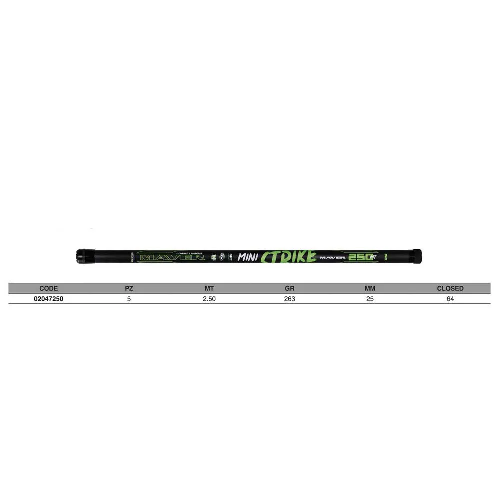 Купить Maver 02047250 Ручка подсачека подсачека Mini Strike Зеленый Black 250 cm 7ft.ru в интернет магазине Семь Футов