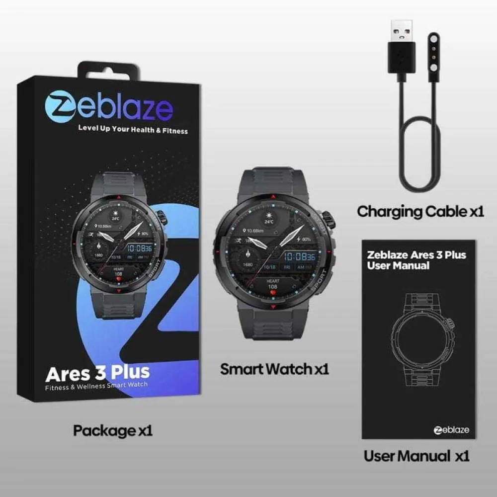 Купить Zeblaze 84564 Смарт-часы Ares 3 Plus Зеленый  Green 7ft.ru в интернет магазине Семь Футов