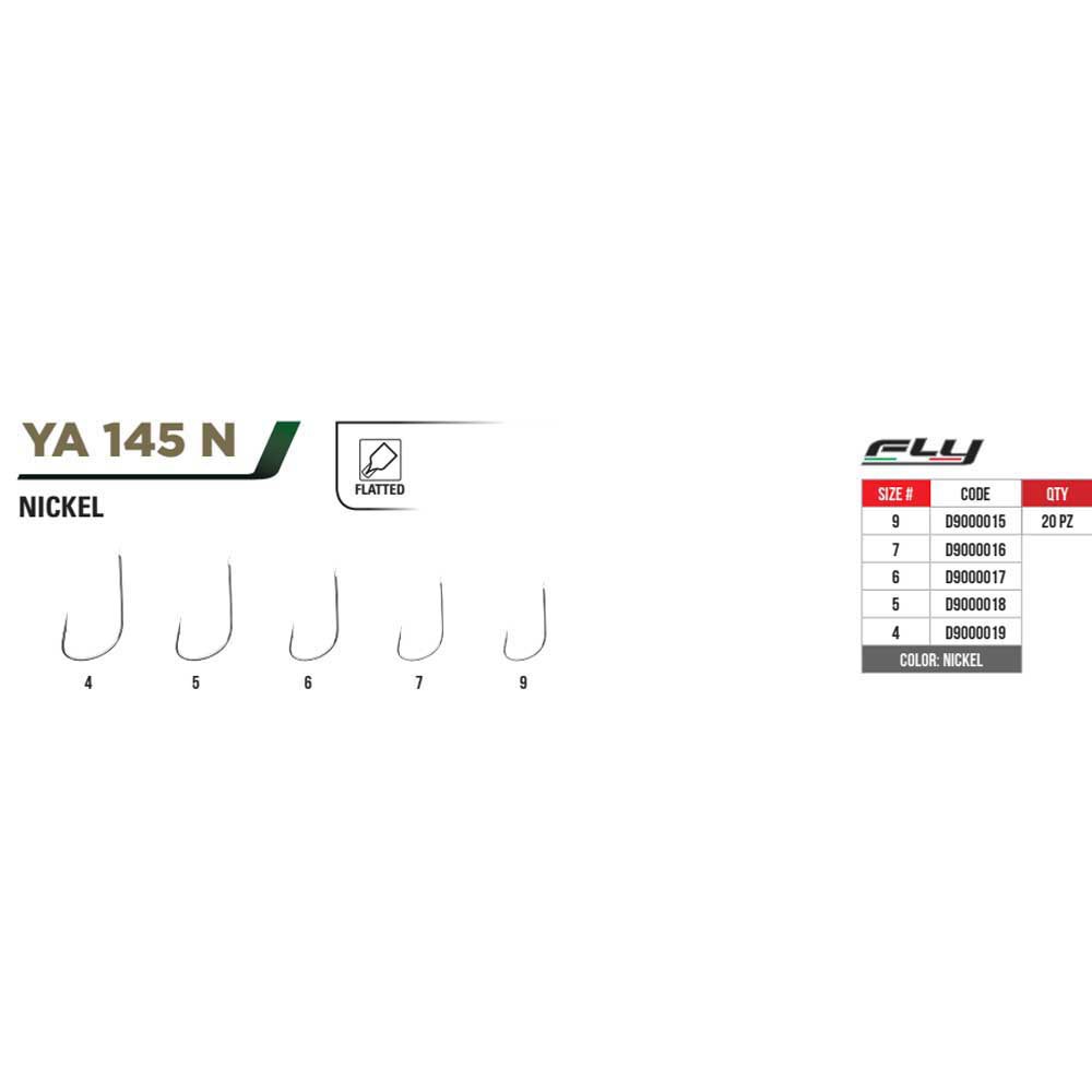 Купить Fly D9000015 Ya 145 Крючок без бородки с лопаткой Nickel 9 7ft.ru в интернет магазине Семь Футов