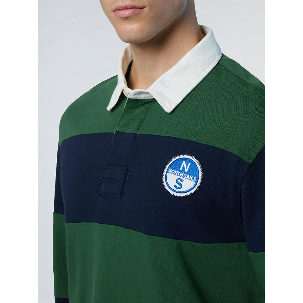 Купить North sails 692338-C002-M Поло с длинным рукавомным рукавом Logo Зеленый Navy Blue / Green M 7ft.ru в интернет магазине Семь Футов