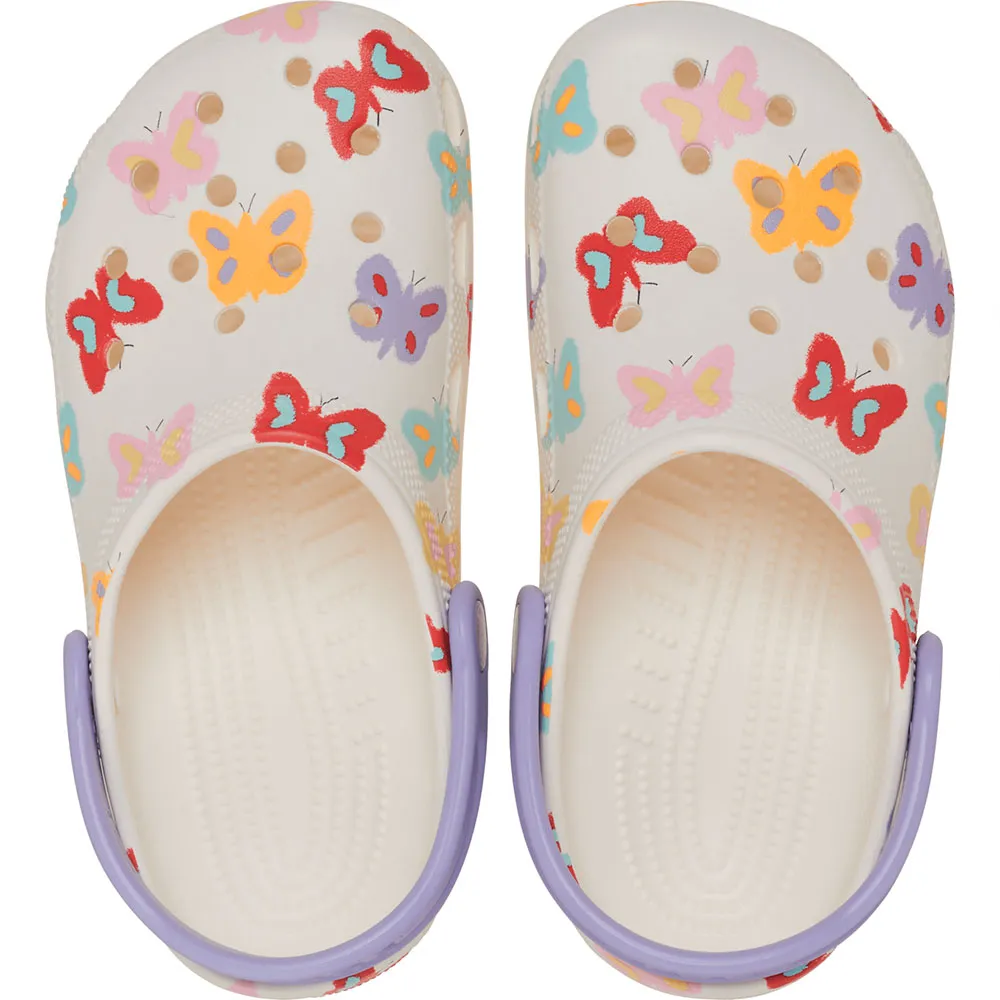 Купить Crocs 211255-0wv-c12 Деревянные башмаки Classic Butterfly Graphic Chalk 35x25x15 EU 29 7ft.ru в интернет магазине Семь Футов