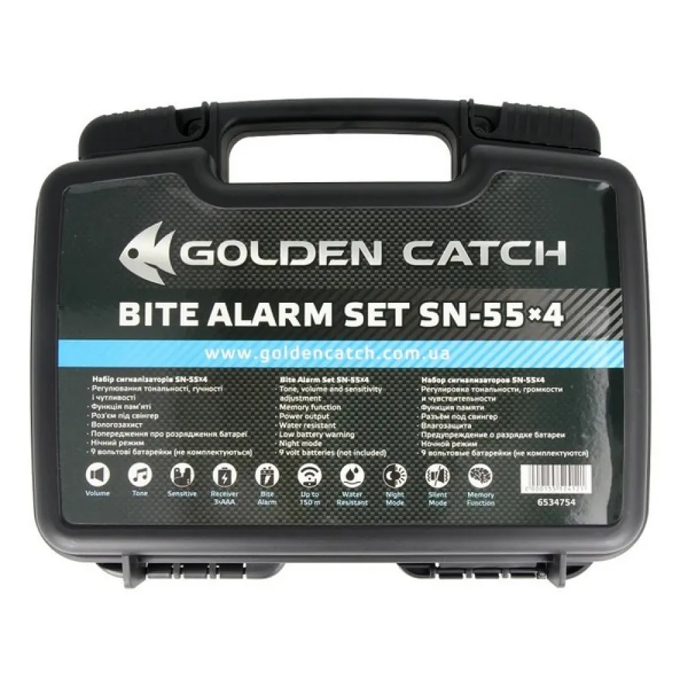 Купить Golden catch 6534754 сигнализация укуса Set SN55 4+1 Black 25x20x15 7ft.ru в интернет магазине Семь Футов