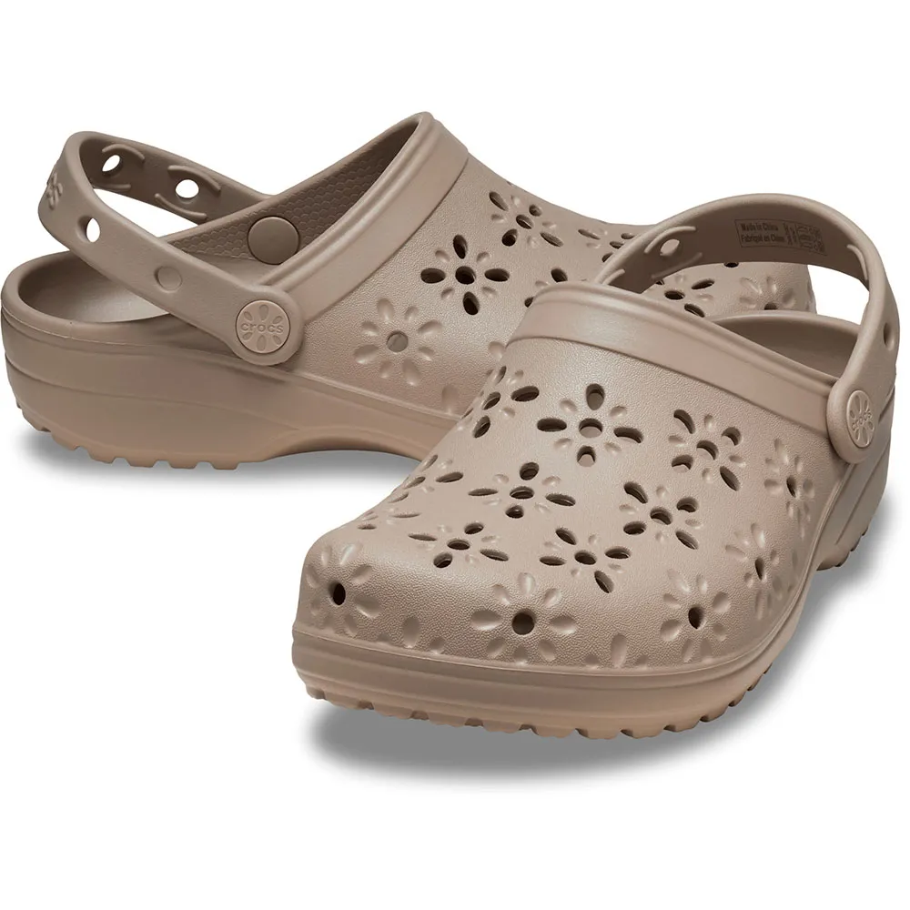 Купить Crocs 210927-214-m2w4 Деревянные башмаки Classic Floral Cut Out Taupe 35x25x15 EU 33 7ft.ru в интернет магазине Семь Футов