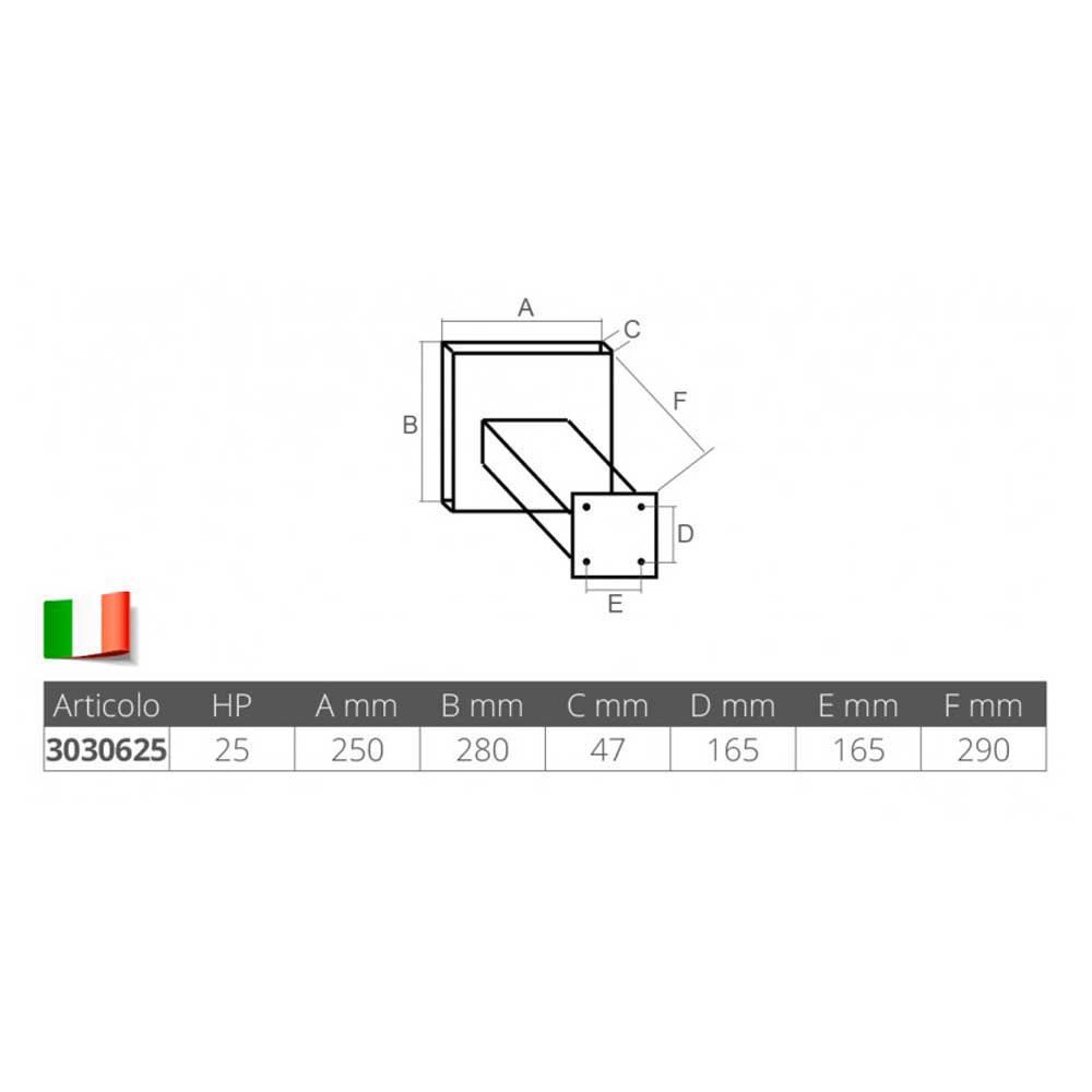 Купить Forniture nautiche italiane 3030625 25HP Наклонная опора двигателя  Silver / Brown 250 x 280 x 290 mm  7ft.ru в интернет магазине Семь Футов