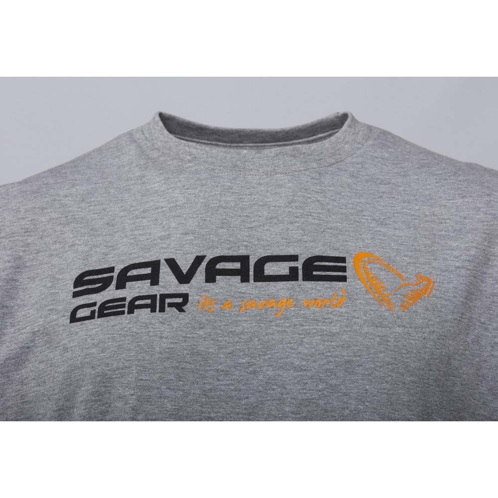 Купить Savage gear 73650 Футболка с коротким рукавом Signature Logo Серый Grey Melange M 7ft.ru в интернет магазине Семь Футов