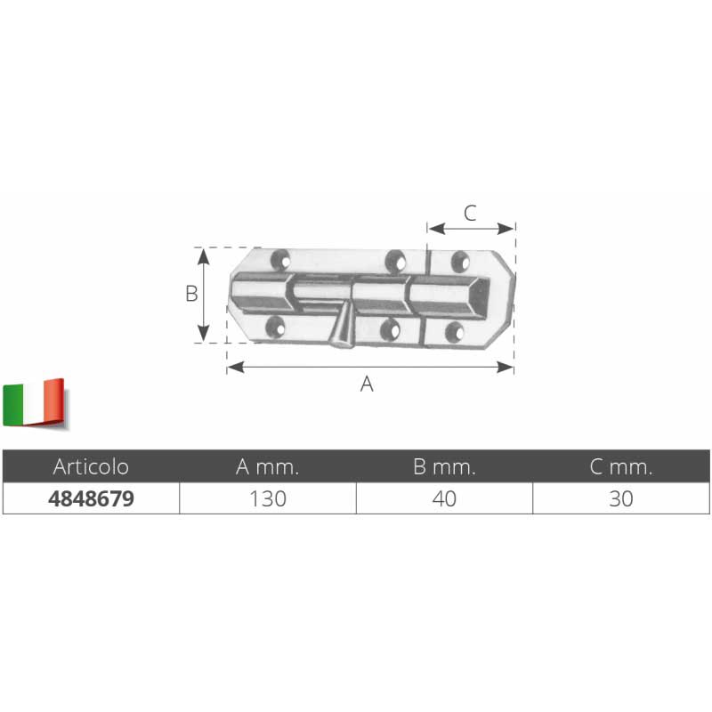 Купить Forniture nautiche italiane 4848679 Хромированная латунная защелка Silver 130 x 40 mm  7ft.ru в интернет магазине Семь Футов