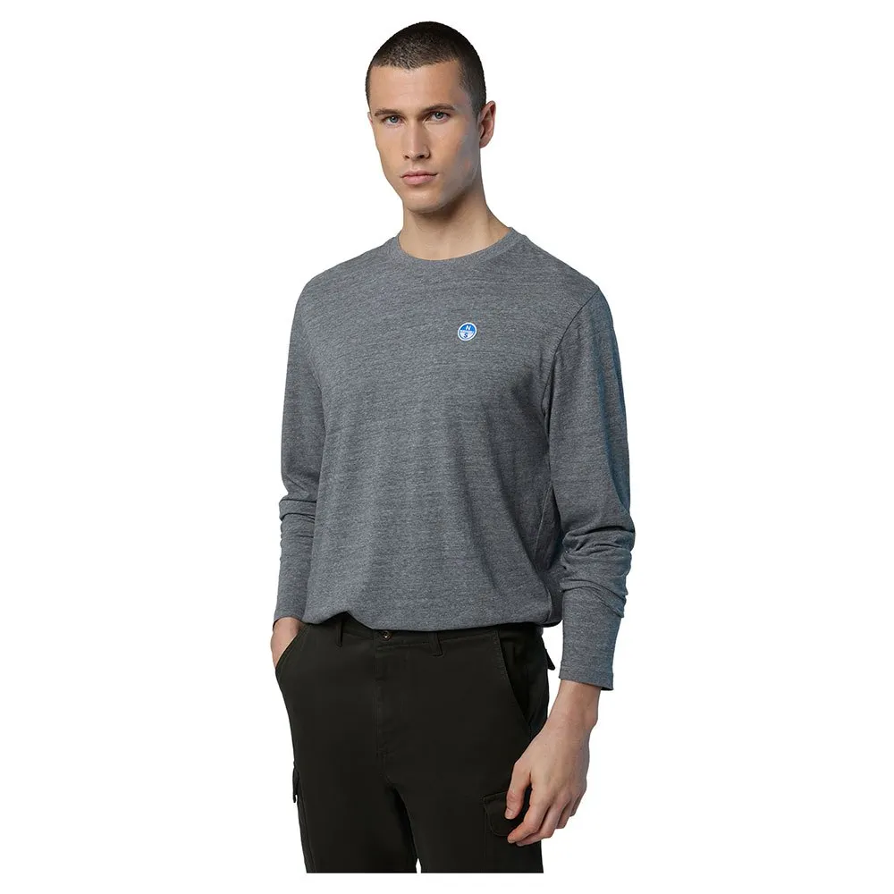 Купить North sails 692971-0928-XS Футболка с длинным рукавом Basic Bollo Серый Medium Grey Melange XS 7ft.ru в интернет магазине Семь Футов