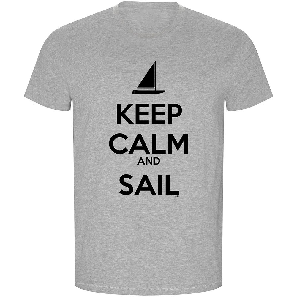 Купить Kruskis CA66900258S090 Футболка с коротким рукавом Keep Calm And Sail ECO Серый Heather Grey M 7ft.ru в интернет магазине Семь Футов