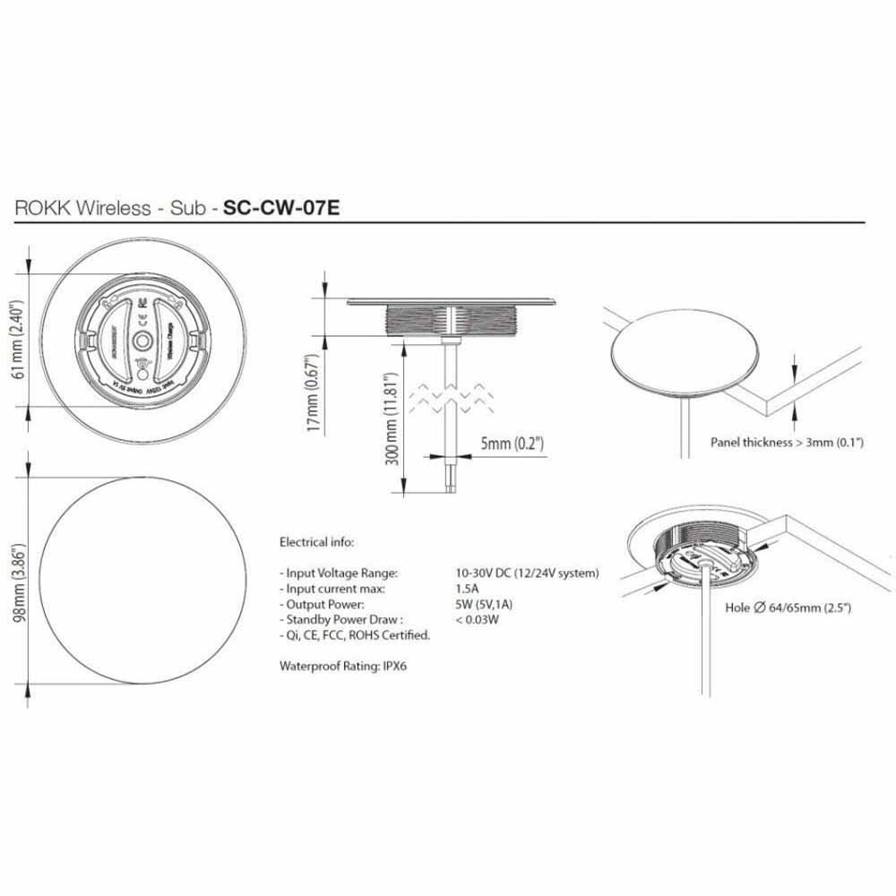 Купить Scanstrut SC-CW-07F Wireless Зарядка мобильного телефона Rokk Wireless Дополнительная поддержка Silver 7ft.ru в интернет магазине Семь Футов