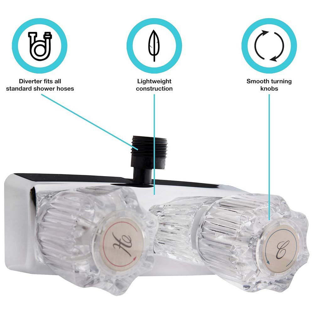 Купить Dura faucet 621-DFSA100ACP Хромированный полированный смеситель для душа Silver / Clear 7ft.ru в интернет магазине Семь Футов