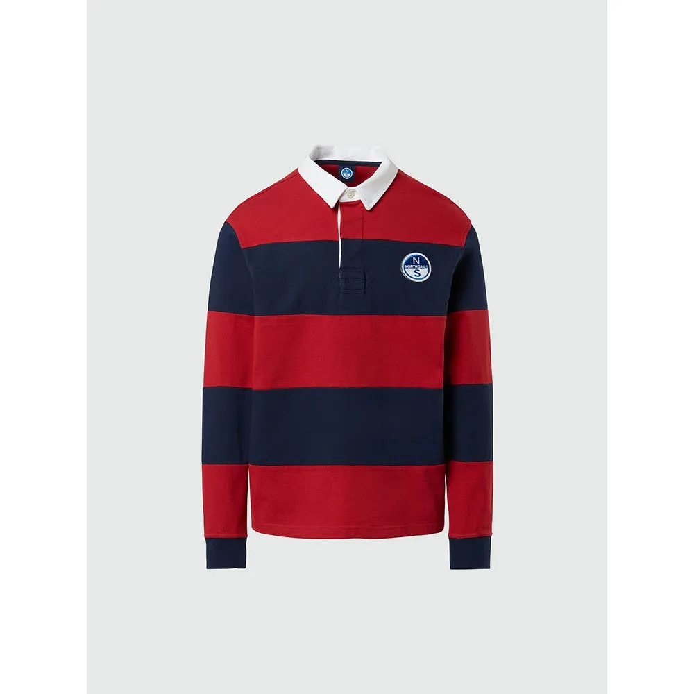 Купить North sails 692338-C003-L Поло с длинным рукавомным рукавом Logo Красный Navy Blue / Lava Red L 7ft.ru в интернет магазине Семь Футов