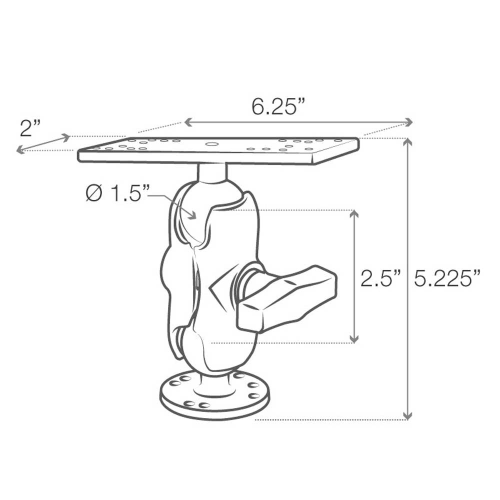 Купить Ram mounts RAM-111U-B Universal Морское электронное крепление Серебристый Black 7ft.ru в интернет магазине Семь Футов