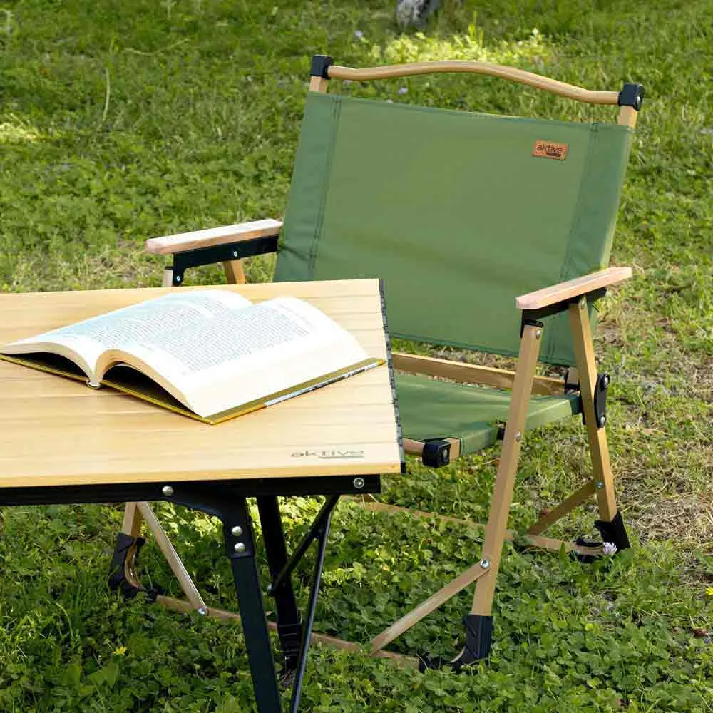 Купить Aktive 63067 низкий стул (nizkiy stul) Glamping 52x45x62 cm Green / Brown 7ft.ru в интернет магазине Семь Футов