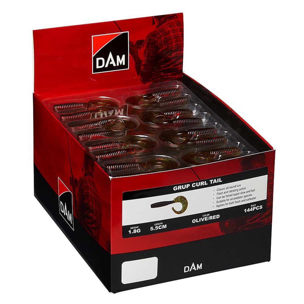 Купить DAM SVS65446 Grup Curl Tail Мягкая приманка 70 mm 108 единицы Olive / Red 7ft.ru в интернет магазине Семь Футов
