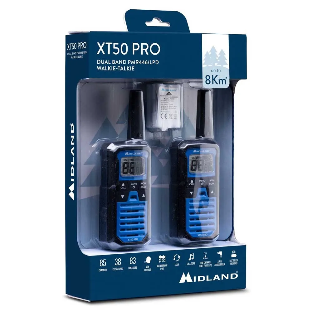 Купить Midland C1464 рации XT50 PRO Бесцветный  Blue 7ft.ru в интернет магазине Семь Футов