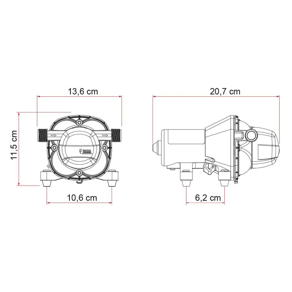 Купить Fiamma 07073A01- Водяной насос Aqua F 12V 10L  Black 7ft.ru в интернет магазине Семь Футов