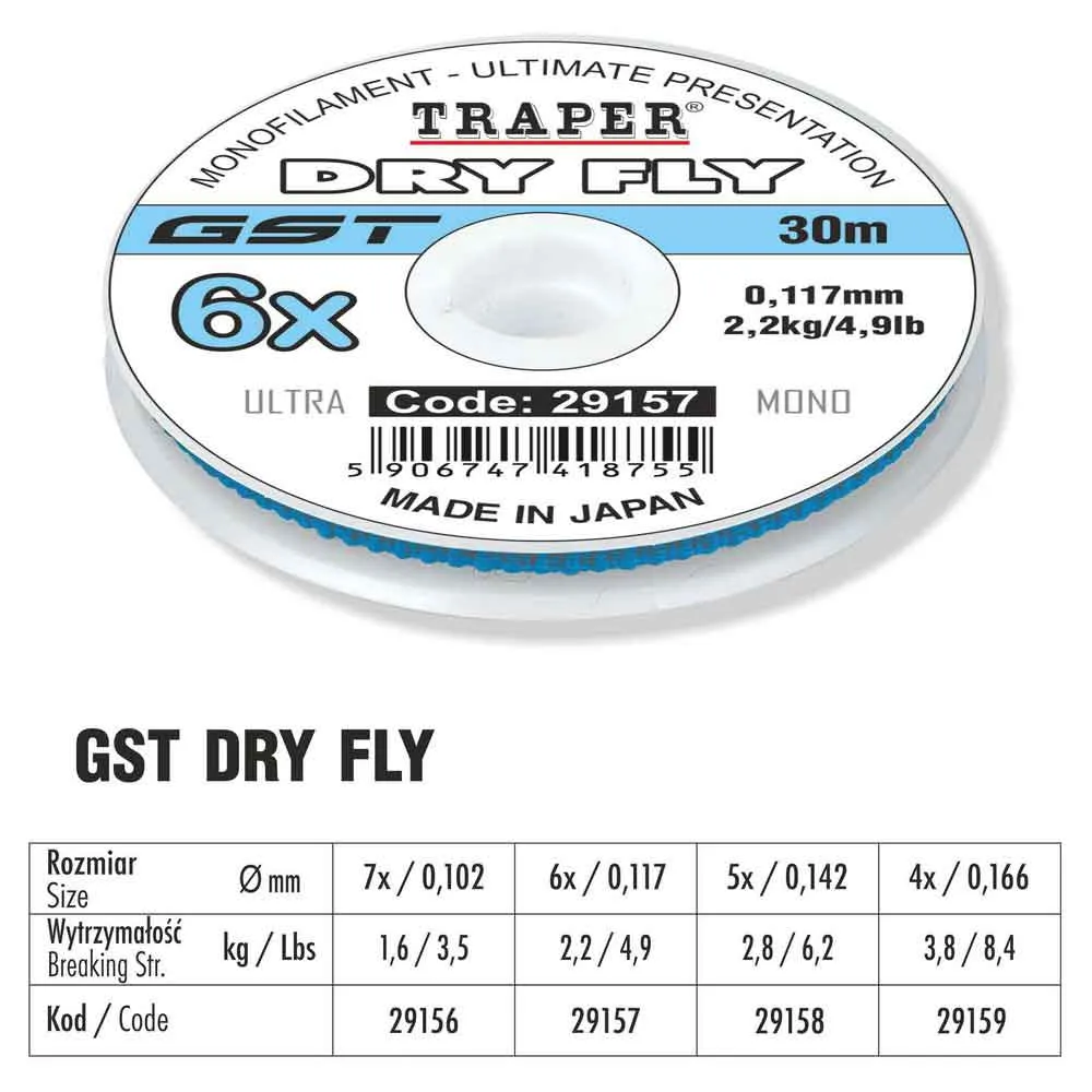 Купить Traper fly 29159 Монофиламент GST Dry Fly 4x 30 m  Clear 0.166 mm 7ft.ru в интернет магазине Семь Футов